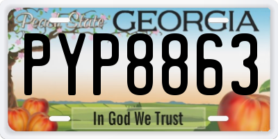 GA license plate PYP8863