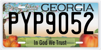 GA license plate PYP9052