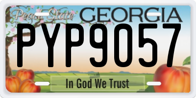 GA license plate PYP9057