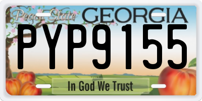 GA license plate PYP9155