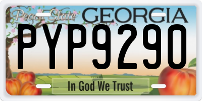 GA license plate PYP9290