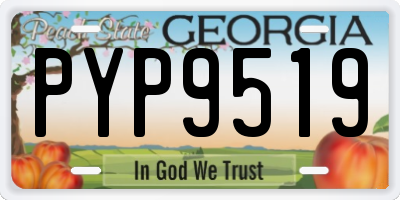 GA license plate PYP9519