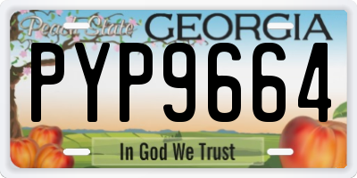 GA license plate PYP9664