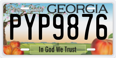 GA license plate PYP9876