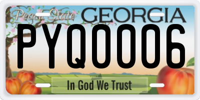 GA license plate PYQ0006