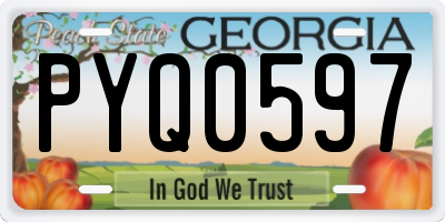GA license plate PYQ0597