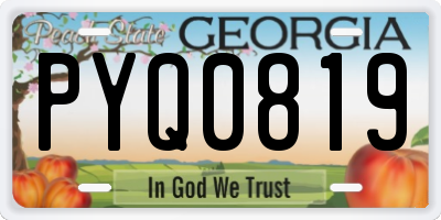 GA license plate PYQ0819