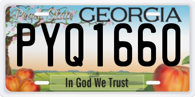 GA license plate PYQ1660