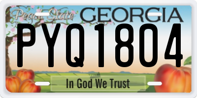 GA license plate PYQ1804