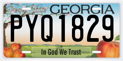 GA license plate PYQ1829