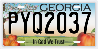 GA license plate PYQ2037