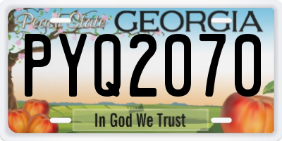 GA license plate PYQ2070
