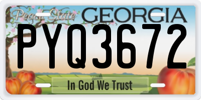GA license plate PYQ3672