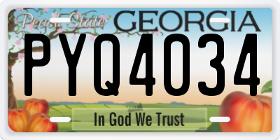 GA license plate PYQ4034