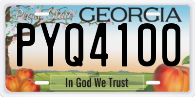 GA license plate PYQ4100