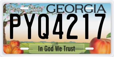 GA license plate PYQ4217