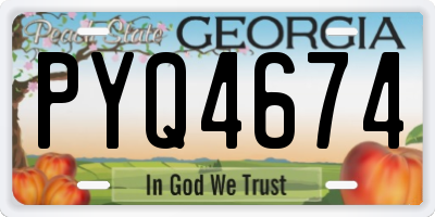 GA license plate PYQ4674