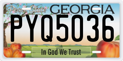 GA license plate PYQ5036