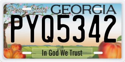 GA license plate PYQ5342