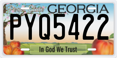 GA license plate PYQ5422