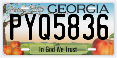 GA license plate PYQ5836