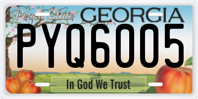 GA license plate PYQ6005