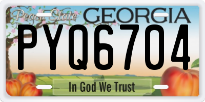 GA license plate PYQ6704