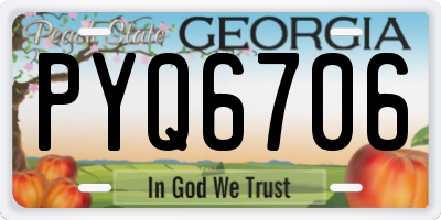 GA license plate PYQ6706