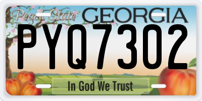 GA license plate PYQ7302
