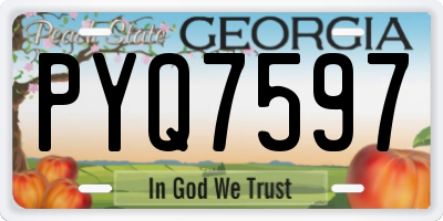 GA license plate PYQ7597