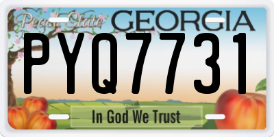 GA license plate PYQ7731