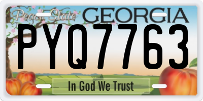 GA license plate PYQ7763