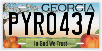 GA license plate PYR0437
