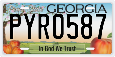 GA license plate PYR0587