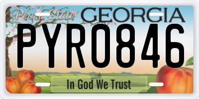 GA license plate PYR0846