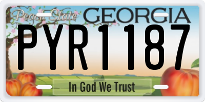 GA license plate PYR1187