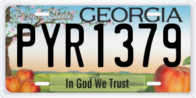 GA license plate PYR1379