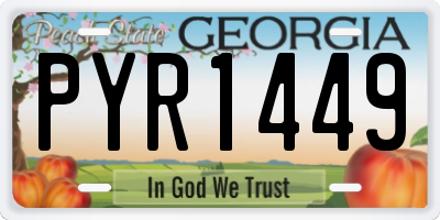 GA license plate PYR1449