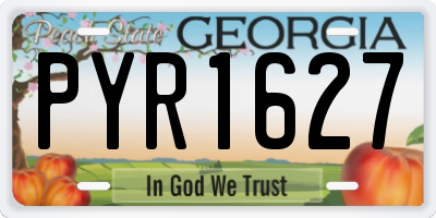 GA license plate PYR1627