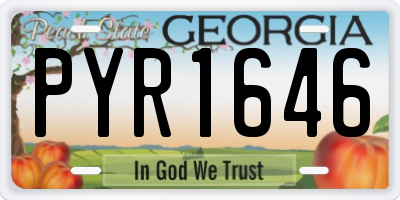 GA license plate PYR1646