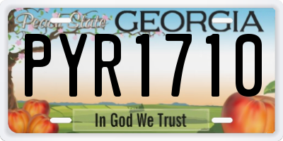 GA license plate PYR1710