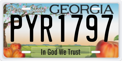 GA license plate PYR1797