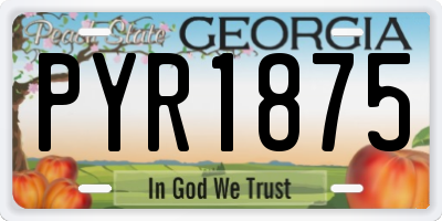GA license plate PYR1875