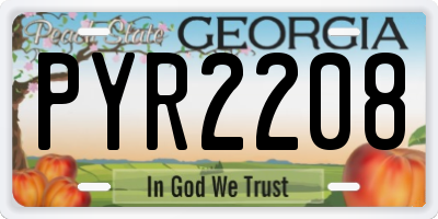 GA license plate PYR2208