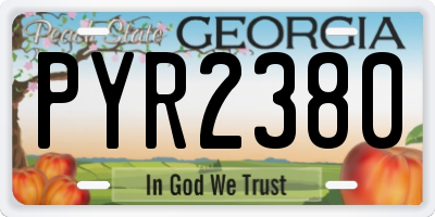 GA license plate PYR2380