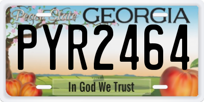GA license plate PYR2464