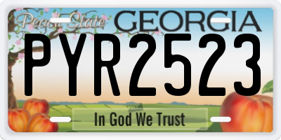 GA license plate PYR2523