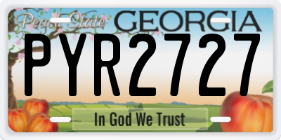 GA license plate PYR2727