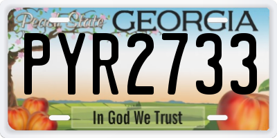 GA license plate PYR2733