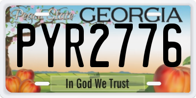 GA license plate PYR2776
